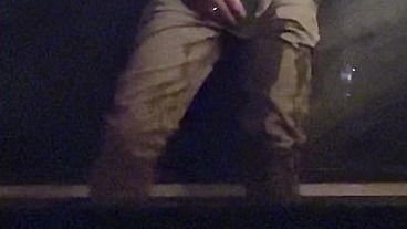 dare (pee desperation challenge): tied up by my flatmate, I couldn't take off my pants even though I was desperate to piss