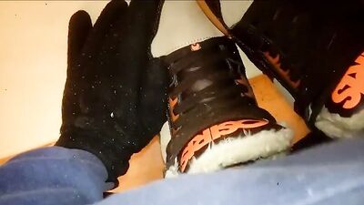 Cum on Afos and Play with Sneakers