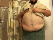 Pre-shower display of my manly goods