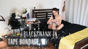 BlackSwann in Peveril Tape Bondage and pillowhood