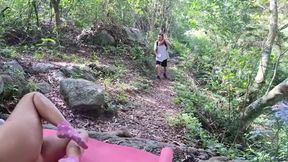 Big-ass MILF stepmom fucks perverted old man in the woods raw