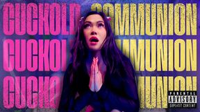 Cuckold Communion: The Princess Luxy Reid turns her Husband into a kneeling, Cum-lapping Worshipper while Fantasizing her Bull Rams her raw