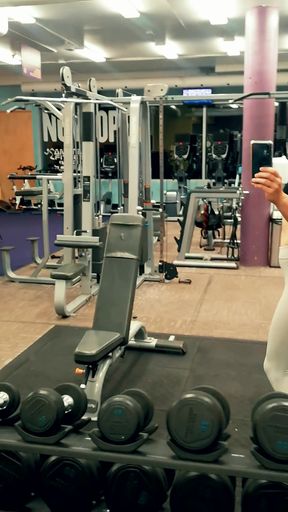 Having a very hard bootie training in the gym
