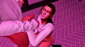 horny femboy gets juicy cumshot in club bathroom (sims gay porn)