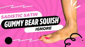Gummy Bear Giantess Squish | Food Crush | Ebony Foot Fetish | Big Feet | Goddess Satin