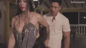 Colombian MILF Silvana Lee cheats on her old husband at family dinner