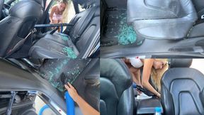 Vacuuming glass from leather seats MP4