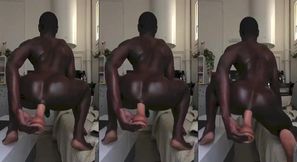 Beautiful dark skin w dildo