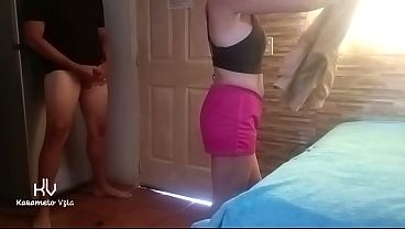 Cleaning girl came for more of my cock