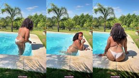 bbw ebony farting like crazy in the pool