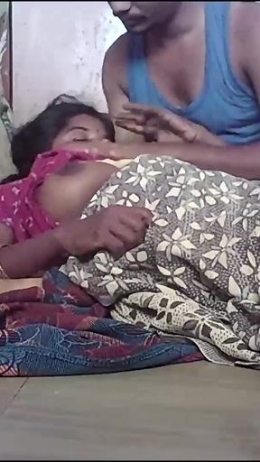 Memorable moment from &quot;Indian tamil village house wife kissing housband&quot;