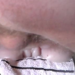 John is fucking a fake pussy and cums on it