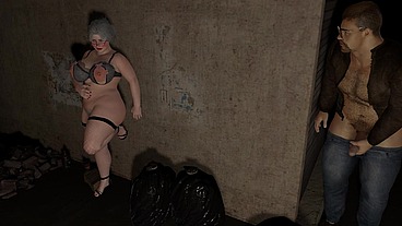 Sexy Plump Cougar to has sex in a dark ally
