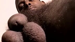 Handsome black deviant Joey masturbates before cumming