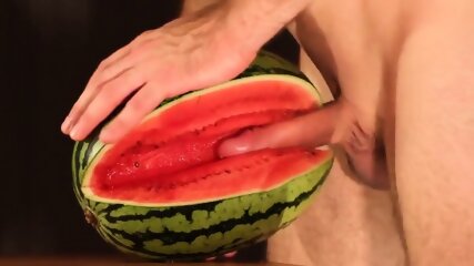 water melon cum - fucking a melon and cumming