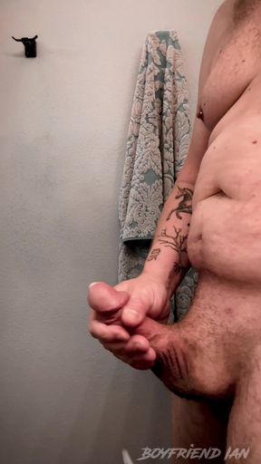 Tatted and Pierced Chub Enjoys Stroking His Thick Cock Until He CUMS!