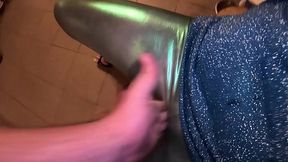 Deep blow-job and cum play on my shiny cameltoe 285- preview