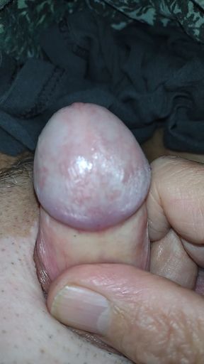 Foreskin pulled right back and working behind the glans mmm so nuce