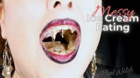 Dripping Ice Cream ~ Silent Goth Close-Up Eating Mouth & Throat Fetish ~ Extreme POV Lips Tongue Oral ~ SerenaControlsYou (480p)