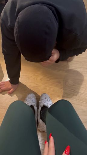 Extremely sneaker's licking.