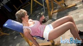 Big Breasted MILF works out in naked scene