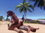 Furry Cow milks him (Wildlife game)