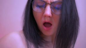 dissolute woman pegging her male s and gets cum.