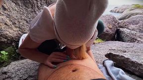 Public cave fuck with a big ass blonde milf
