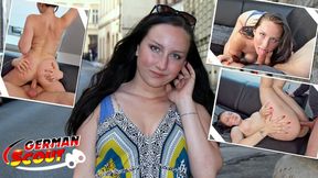 German scout seduces natural college teen 18 Bella on street casting