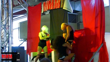 One colourful show with lesbian girls at the Erotic Festival SEB 2010 in Barcelona