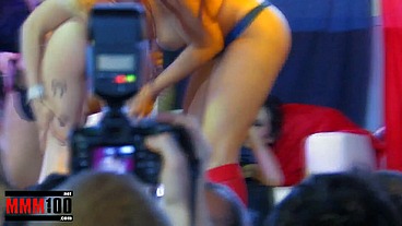 One colourful show with lesbian girls at the Erotic Festival SEB 2010 in Barcelona