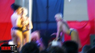 One colourful show with lesbian girls at the Erotic Festival SEB 2010 in Barcelona