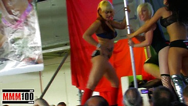 One colourful show with lesbian girls at the Erotic Festival SEB 2010 in Barcelona