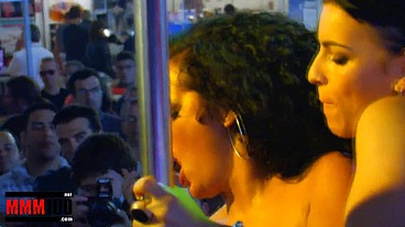 One colourful show with lesbian girls at the Erotic Festival SEB 2010 in Barcelona