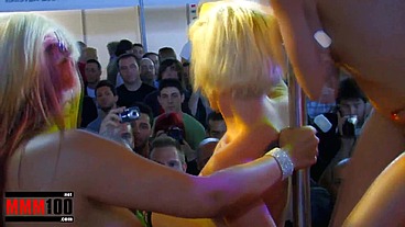 One colourful show with lesbian girls at the Erotic Festival SEB 2010 in Barcelona