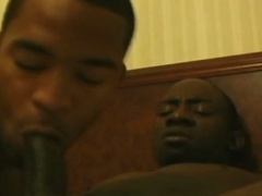 Wild ebony gays enjoy intense kissing with anal sex