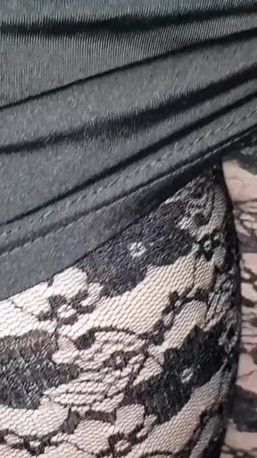 Black Gipoor Legings on Tan Pantyhose