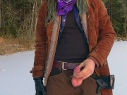 Jerking off on a frozen lake - Vertical 30 fps