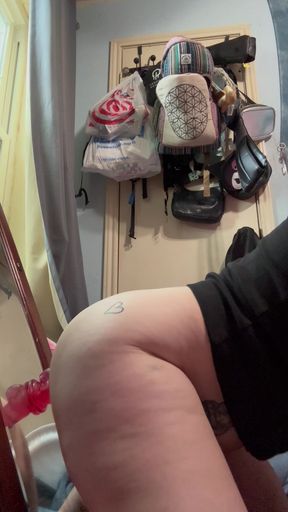 Watch me fuck my toy against the mirror