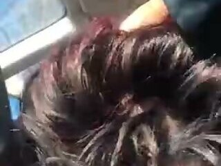 Emo slut gets throated in car ride