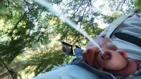 Peeing in the Park Behind a Tree