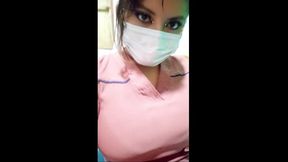 beautiful busty nurse makes homemade porn at her workplace
