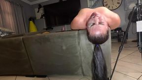 Whore's throat gets serviced in messy facefuck, stroked to climax&#x1F680; amidst throat sex frenzy.