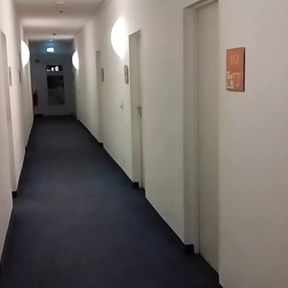 Guy risky masturbate and cum in the hotel corridor