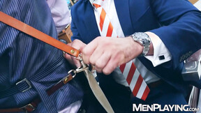 Bearded Bruno Max pays his barber Ricky Hard with savage breeding