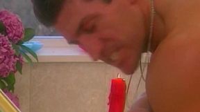 Hot Blonde with Hairy Pussy Gets Pampered in the Bathroom