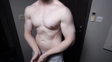 Gym muscle man destroys Asian tinder girl with big white cock creampie