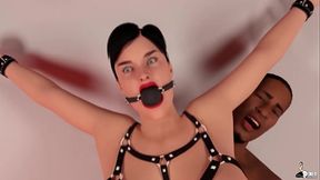 Busty MILF takes on her 3D boss's big black cock