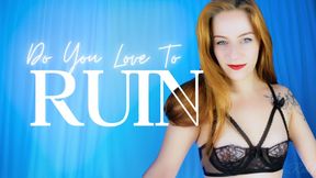 How Much Do You Love To Ruin : Redhead Dominatrix In Lace Black Lingerie Gives You Ruined Orgasm JOI Jerk Off Instruction Ballbust Ballbusting CBT Gam