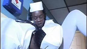 Sexy African nurses get rawdogged rough and wet by a crew of stiffy schlongs